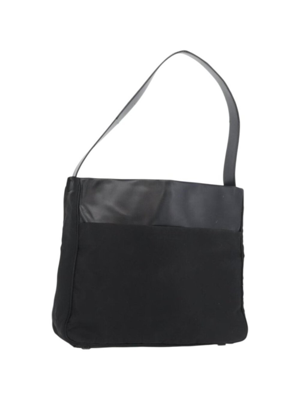 PRADA Shoulder Bag Nylon Black Silver
